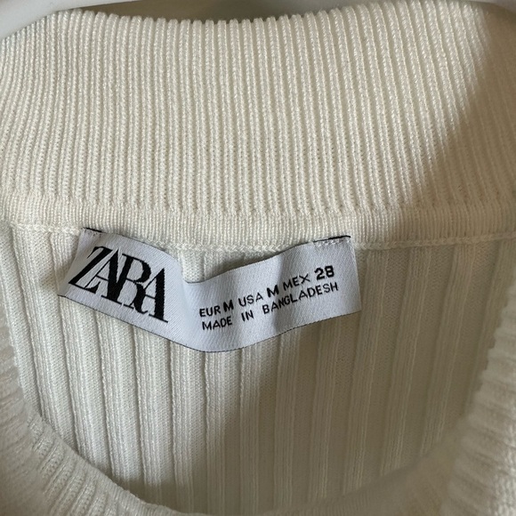 ZARA White Womens Ribbed Knit Turtleneck Long Sleeve Sweater - Picture 3 of 3